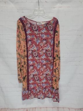 Matilda Jane Multi-Color Floral Patchwork Long-Sleeve Dress